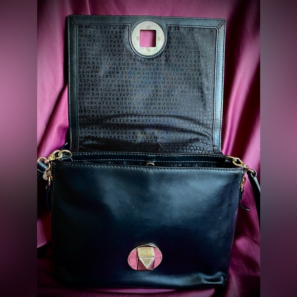 Kate Spade Black Crossbody Bag with Blue Scarf Accent - Picture 4 of 15